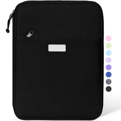 Sooez front view showing zippered binder and durable cover for secure transport
