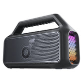 soundcore Boom 2 front view showing speaker and grille, boosts outdoor bass