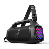 Soundcore Boom 2 Plus front view showing speaker grille and controls, clear design benefit