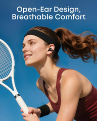 Soundcore C50i flexiclip close-up highlighting memory titanium clip and comfort fit