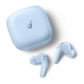 Soundcore P31i front view showing sleek case and earbuds, highlighting portability and style