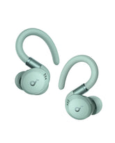 Soundcore Sport X20 front view showing sleek earbuds and case, highlighting portability and protection