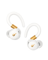soundcore Sport X20 front view showing earbuds and case for quick access and portability