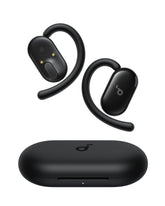 Soundcore V20i front view showing sleek open-ear design and comfortable fit