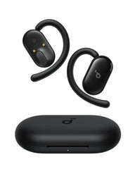 Soundcore V20i front view showing sleek open-ear design and comfortable fit