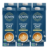 SOWN front packaging showing sweet and creamy oat creamer, clear product identity and benefit