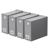 SpaceAid front view of four gray organizers showing tidy stacked storage benefit