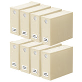 SpaceAid front view of eight beige organizers showing neat storage benefit