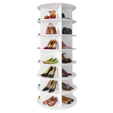 SpaceAid front view of 7-tier rotating shoe rack showing clean organization benefit