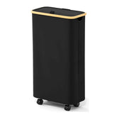 SpaceAid front view of slim 62L hamper showing neat storage benefit