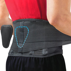 Sparthos back brace front view showing slim support and discreet fit