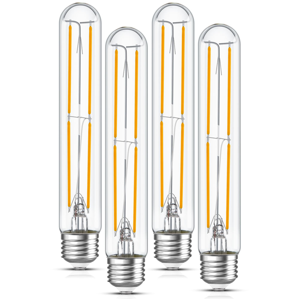 Sphoon T10 front view showing tubular filament and E26 base for decorative warm lighting