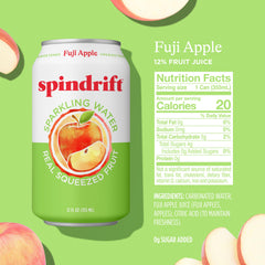 Spindrift Fuji Apple can close-up highlighting branded design and refreshing look