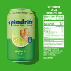 12-pack case of Spindrift ginger ale arranged for storage and entertaining