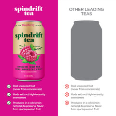 Spindrift pouring over ice in glass, shows smooth still tea and chilled enjoyment