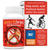SPORTLEGS front packaging showing bottle and branding, supporting confident pre-workout use