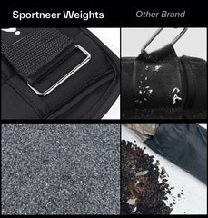 Sportneer close-up of sturdy D-ring strap for secure fit and anti-slip benefit