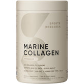 Sports Research front packaging showing marine collagen jar and serving info for easy identification