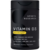 Sports Research front bottle view showing label and 360 count for convenient supply