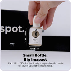 spot three included shades open on a palette to enable easy color mixing