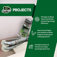 SPRAYMAN cured foam close-up showing hard paintable surface for durable repairs