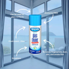 Sprayway cleaned window next to uncleaned glass showing visible clarity