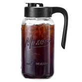 Spreccio front view of 64 oz pitcher showing clear glass and handle for reliable serving