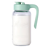 Spreccio pitcher front view showing glass body and secure lid, clean serving benefit