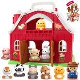 SpringFlower barn front view showing colorful barn and animals, encourages imaginative play