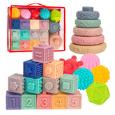 SpringFlower front packaging showing the full 3-in-1 baby toy set and benefits