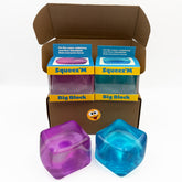 Squeez'M front packaging showing two Big Block cubes and brand benefits