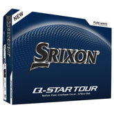 Srixon Q-Star Tour 6 front packaging showing white balls and branding for premium performance