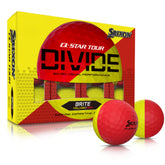 Srixon Q-STAR TOUR DIVIDE front packaging showing 12-pack and matte red color for visibility