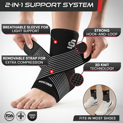 SS SLEEVE STARS adjustable strap detail demonstrating customizable compression and added stability
