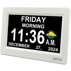 SSYA front display view showing clear date time for quick orientation