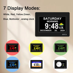 SSYA on a nightstand showing easy night viewing and adjustable brightness