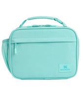 STANLEY lunch box front view showing teal insulated bag and carrying benefits