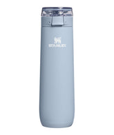 STANLEY front view of Flowstate bottle showing slim profile and Blue Dream Stone finish for easy carry