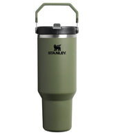 STANLEY IceFlow 2.0 front view showing dried pine finish and 40 oz capacity benefit
