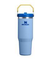 STANLEY IceFlow front view showing Cornflower Admiral Blue finish and 30 oz capacity benefit
