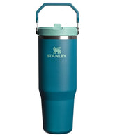 STANLEY front view Coastal Teal tumbler showing sleek profile and benefit of portability