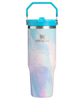STANLEY IceFlow front view showing Sea Glass Plume finish and easy carry benefit