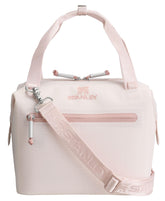STANLEY front view Rose Quartz cooler showing compact design and color