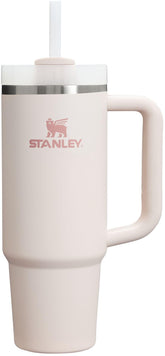 STANLEY Quencher H2.0 30 oz front view showing Rose Quartz color and handle for portable hydration