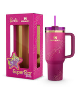 STANLEY front view showing pink purple gradient and gold stars, stylish and protective