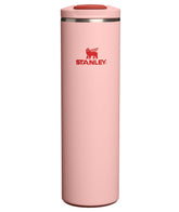 STANLEY Transit FlipTop Mug front view showing Peach Rose finish and slim profile for easy carrying