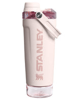 STANLEY Vitalize shaker front view showing rose quartz finish and secure lid benefit