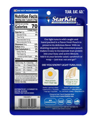 StarKist opened pouch revealing chunk light tuna ready to eat