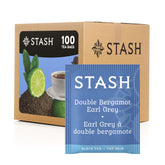 Stash double bergamot front of box showing bold citrus label and 100 count benefit