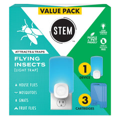 STEM front view of plug-in trap showing compact discreet design and easy placement